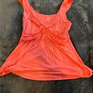 New York & Company Coral Twist-Front Tank Top
